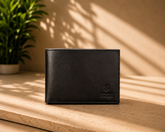 Premium Black Genuine Leather Bifold Wallet