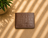 Premium Crocodile Texture Leather Wallet – Brown