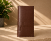 Premium Brown Leather Long Wallet