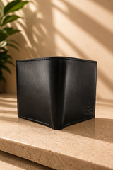 Premium Black Genuine Leather Bifold Wallet