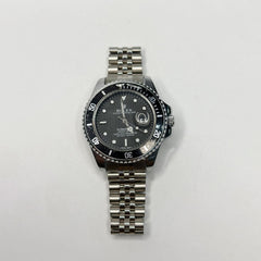 Ro Silver Men’s Watch – Black Dial