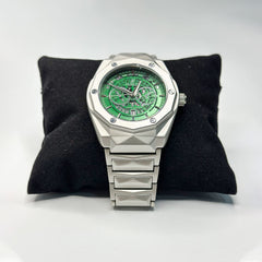 Hu Silver Men’s Watch – Green Dial