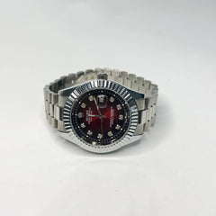 Men’s Watch – Silver & Red Dial Edition