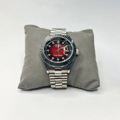 Men’s Watch – Silver & Red Dial Edition