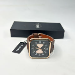 To Square Dial Men’s Brown Watch
