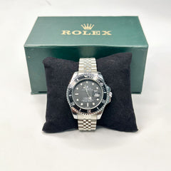 Ro Silver Men’s Watch – Black Dial