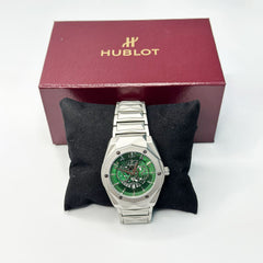 Hu Silver Men’s Watch – Green Dial
