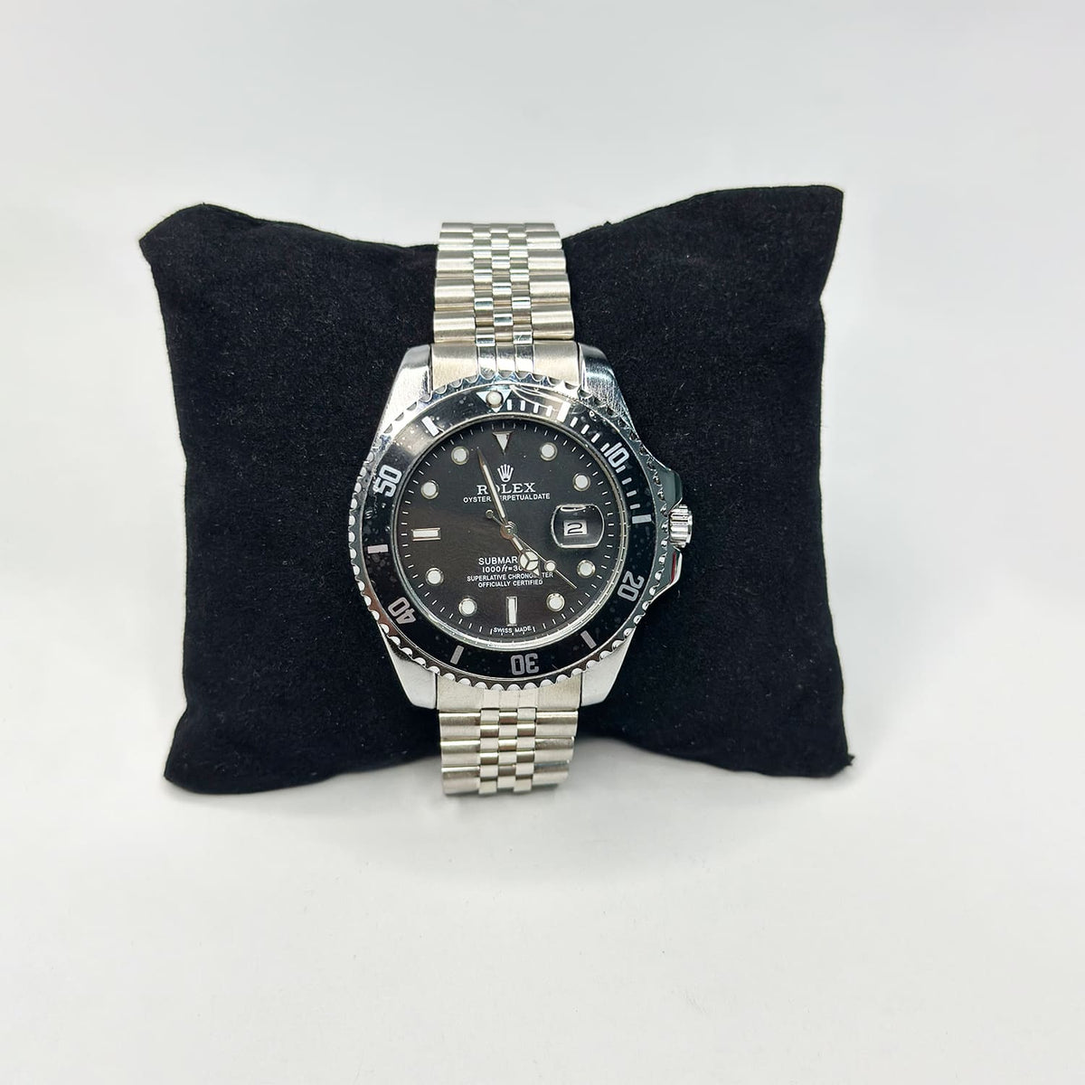 Ro Silver Men’s Watch – Black Dial