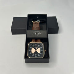 To Square Dial Men’s Brown Watch