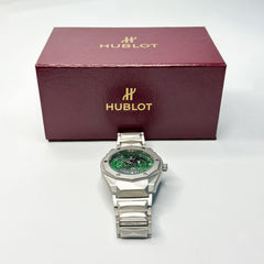 Hu Silver Men’s Watch – Green Dial