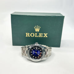 Ro Silver Men’s Watch – Blue Dial