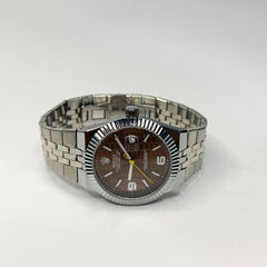 Ro Silver Men’s Watch – Brown Dial