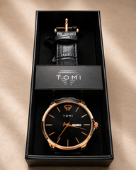 Tomi Black & Gold Classic Edition Watch
