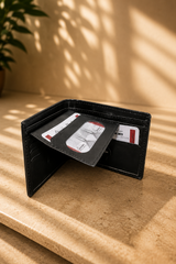 Premium Black Genuine Leather Bifold Wallet