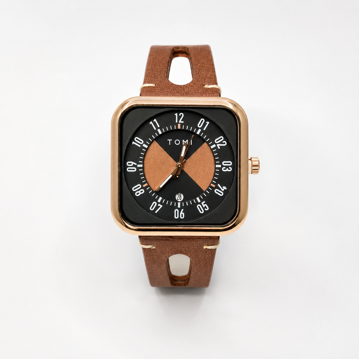 Tomi Square Dial Men’s Brown Watch