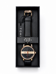 Tomi Black & Gold Luxury Watch