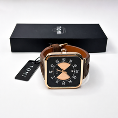 Tomi Square Dial Men’s Brown Watch