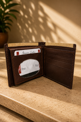 Premium Crocodile Texture Leather Wallet – Brown