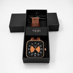 Tomi Square Dial Men’s Brown Watch