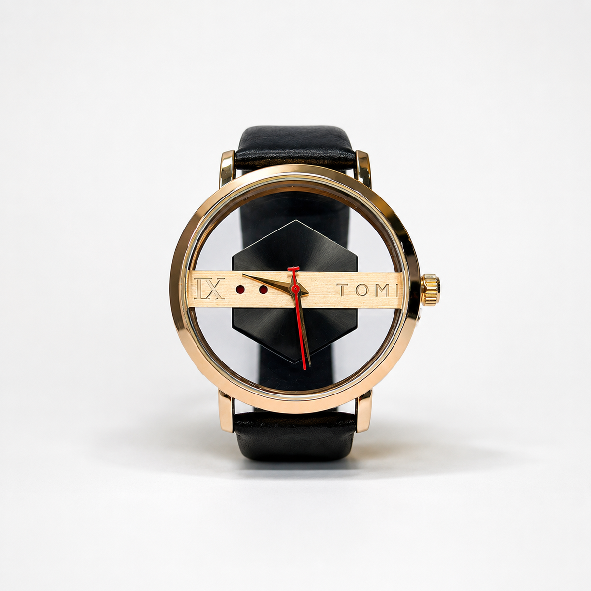 Tomi Black & Gold Luxury Watch